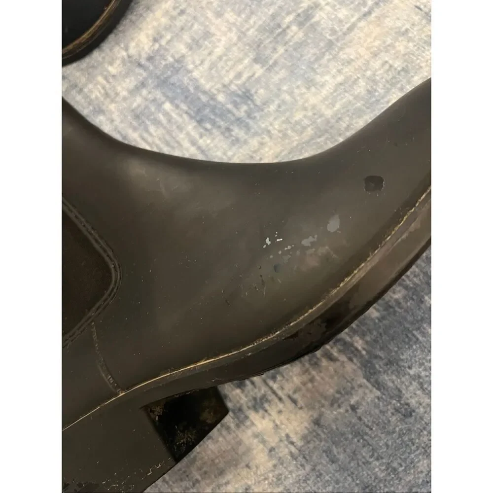Jeffrey Campbell Havana Black Chelsea Pointed Toe Rain Boots Women's Size 8